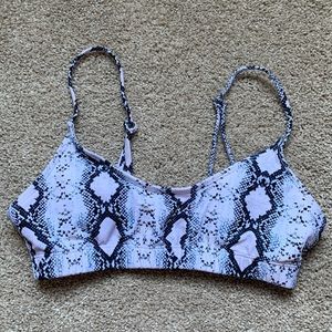 Snake-print Bikini Top